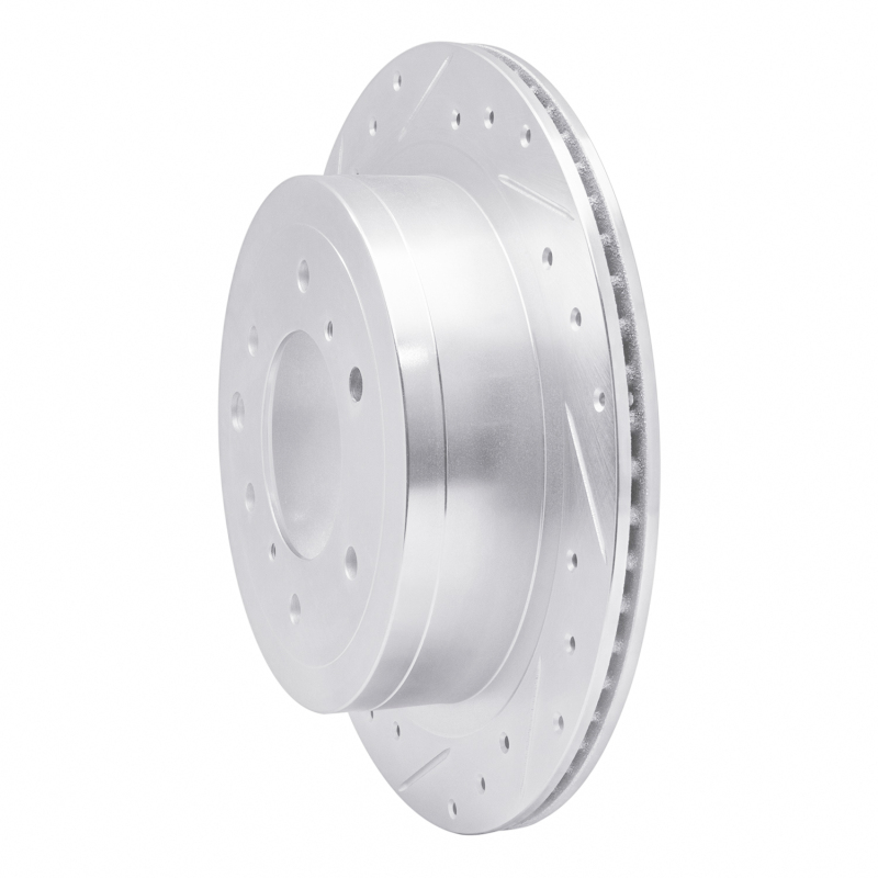 Picture of RNC Brake Rotor - Drill & Slot - R1 08-14 Mitsubishi Montero Limited (Mexico) Rear Left Drilled & Slotted Silver Brake Rotor rnc631-92060L