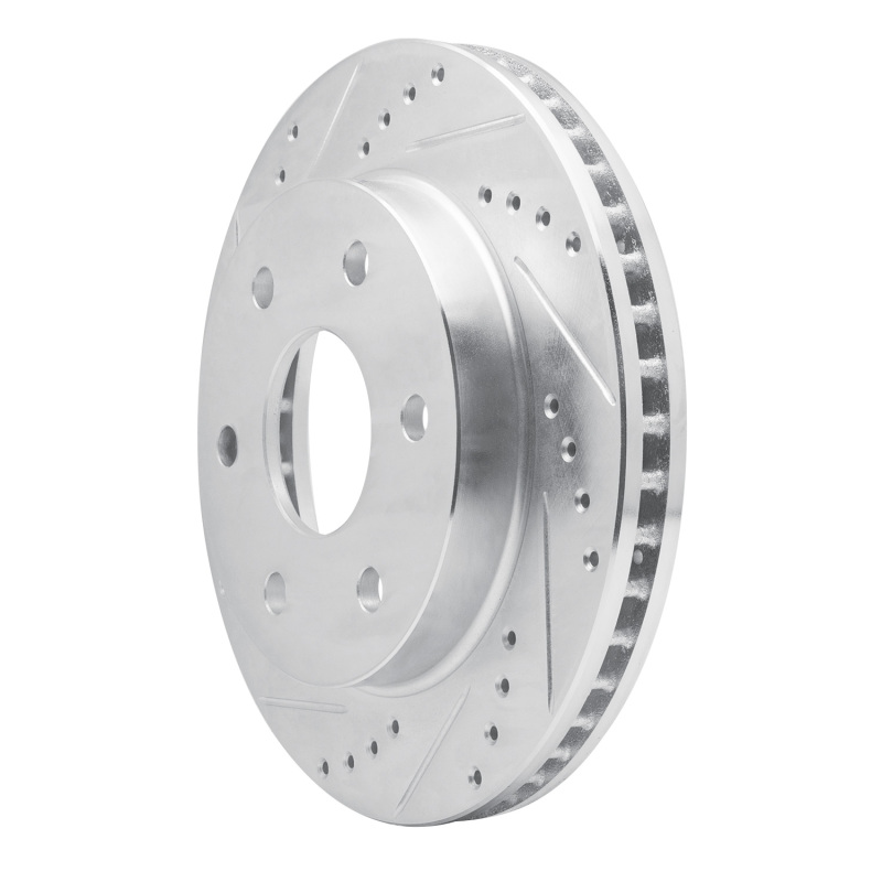 Picture of RNC Brake Rotor - Drill & Slot - R1 16-22 Nissan NP300 (Mexico) Front Left Drilled & Slotted Silver Brake Rotor rnc631-92107L