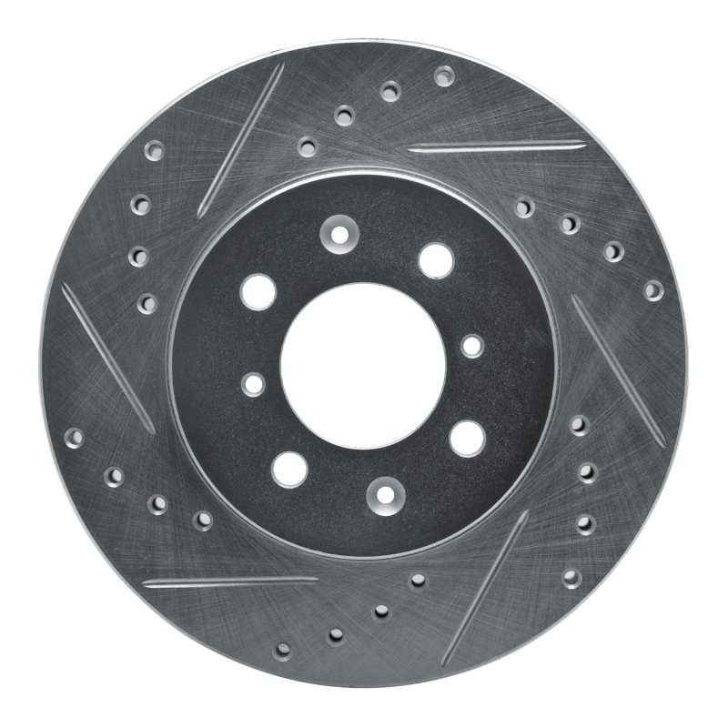 Picture of RNC Brake Rotor - Drill & Slot - R1 18-23 Chevrolet AVEO (Mexico) Front Left Drilled & Slotted Silver Brake Rotor rnc631-92123L