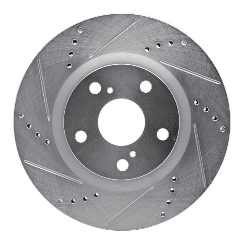 Picture of RNC Brake Rotor - Drill & Slot - R1 14-19 Ford Transit (Mexico) Front Left Drilled & Slotted Silver Brake Rotor rnc631-92132L