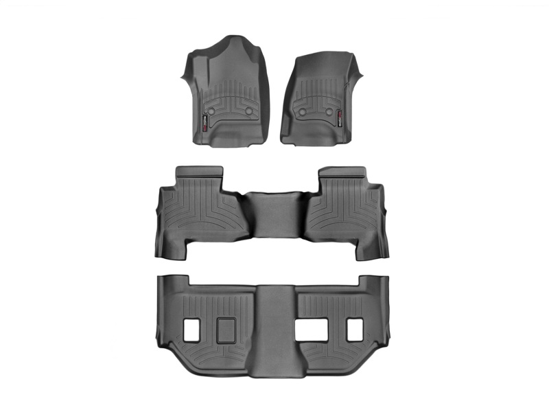Picture of WeatherTech 2015+ Chevrolet Suburban / GMC Yukon XL Front Rear Rear Floor FloorLiners - Black