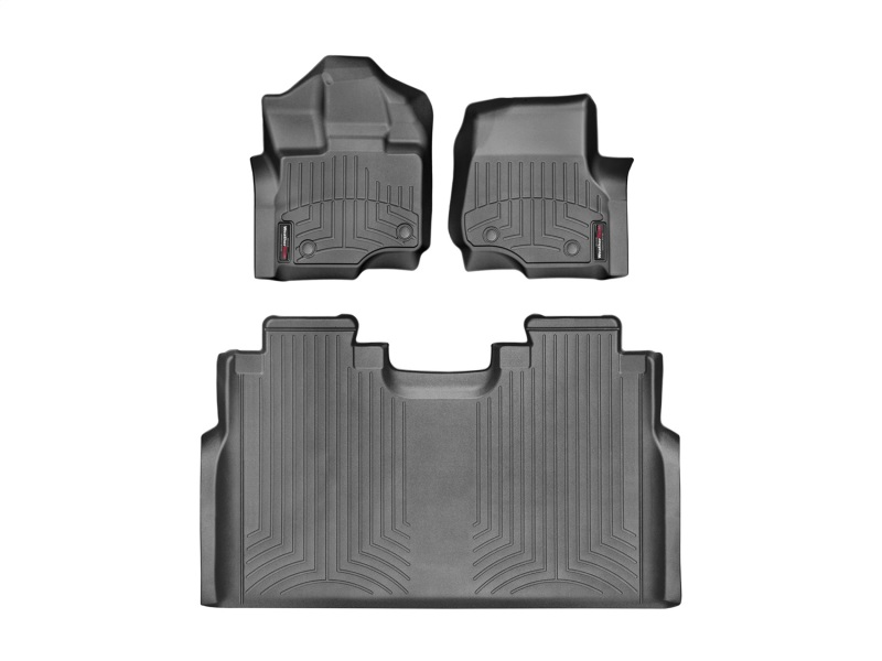 Picture of WeatherTech 2015+ Ford F-150 SuperCrew w/ Bench Seat Front Rear FloorLiner - Black
