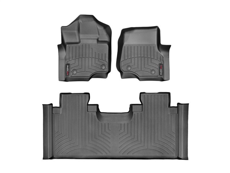 Picture of WeatherTech 15 Ford F-150 Extended Cab w/ Bucket Seat Front and Rear FloorLiners - Black