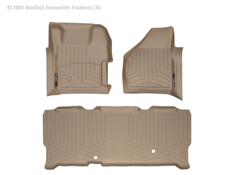 Picture of WeatherTech 08-10 Ford F250/F350/F450/F550 Front and Rear Floorliners - Tan