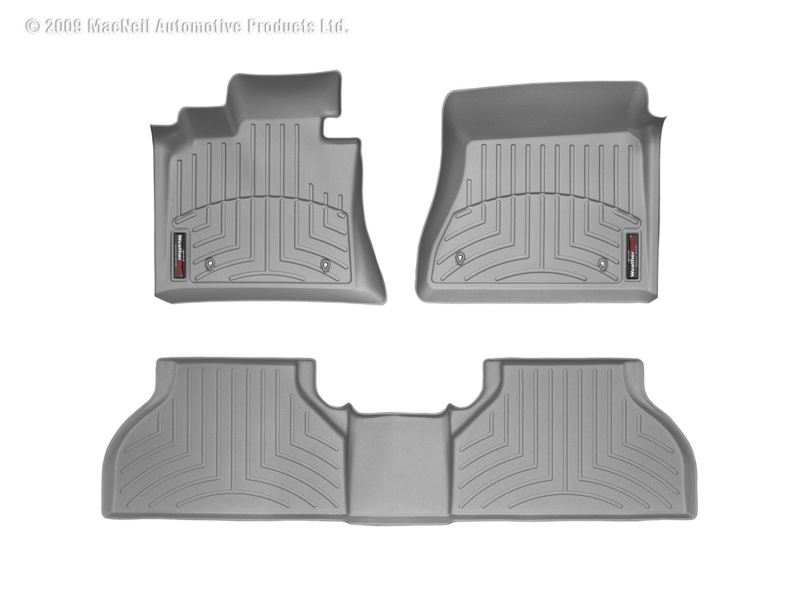 Picture of WeatherTech 12-13 Ford F250/F350/F450/F550 Front and Rear Floorliners - Over The Hump - Grey