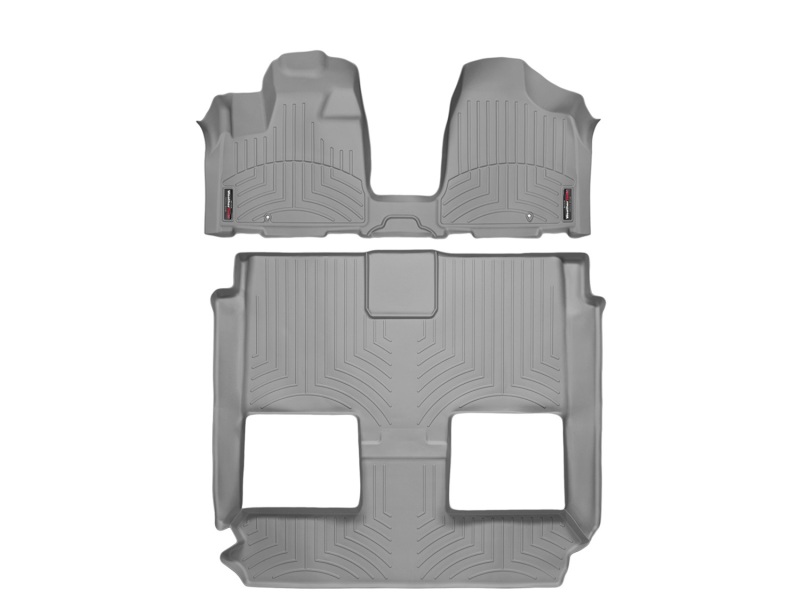 Picture of WeatherTech 11+ Chrysler Town & Country Front and Rear FloorLiners (Over The Hump) - Grey
