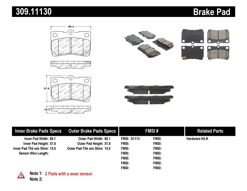 Picture of Sport Brake Pads with Shims and Hardware