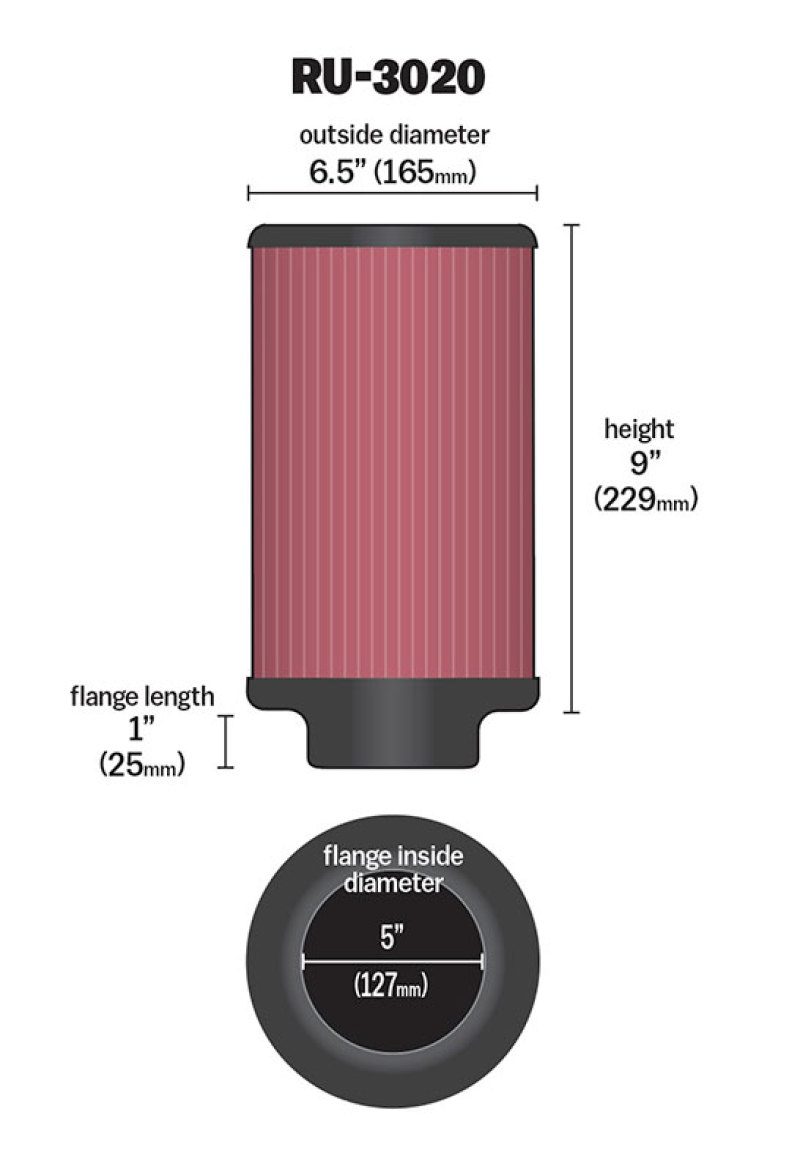 Picture of K&N Engineering KN Universal Air Filter - RU-3020