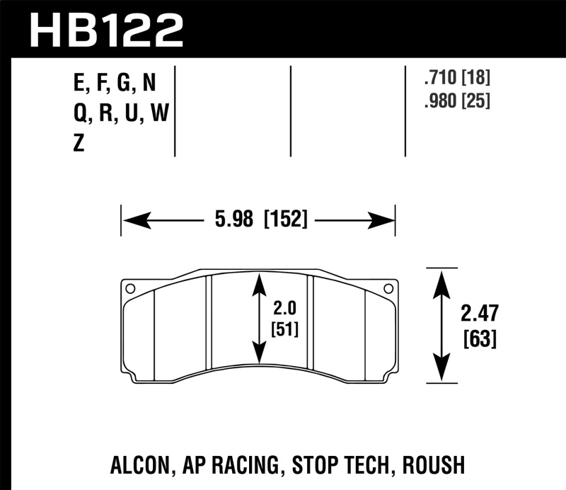 Picture of Hawk Performance HAWK HPS Brake Pad Sets - HB122F.710