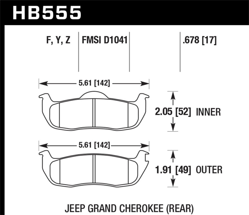 Picture of Hawk Performance HAWK LTS Brake Pads - HB555Y.678
