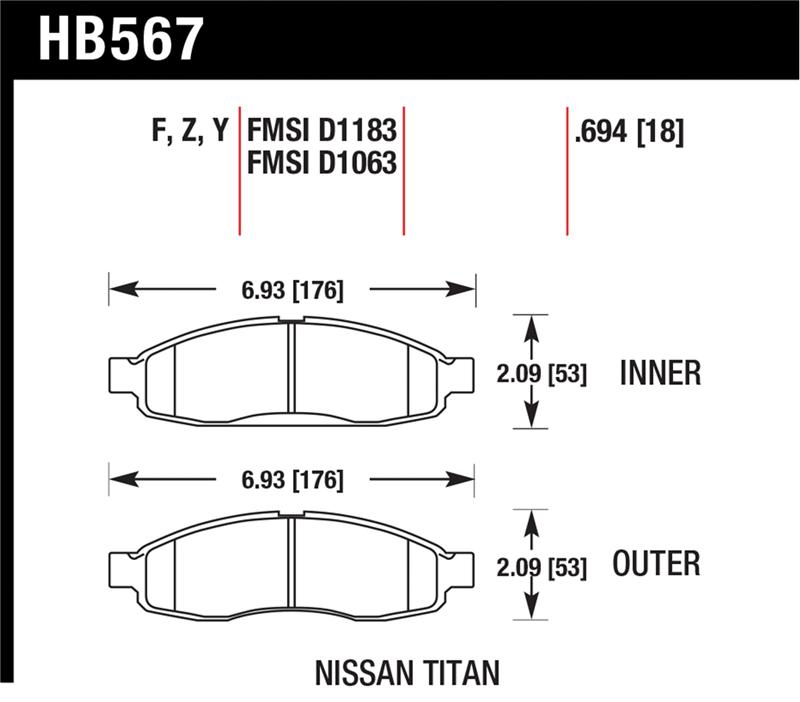 Picture of Hawk Performance HAWK LTS Brake Pads - HB567Y.694