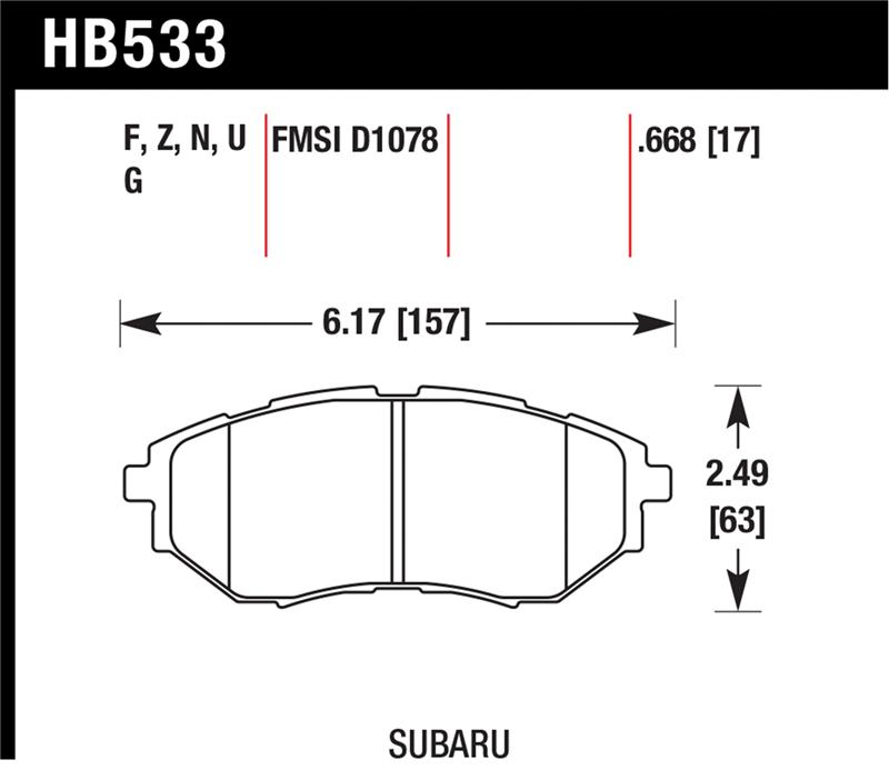 Picture of Hawk Performance HAWK DTC-60 Brake Pad Sets - HB533G.668