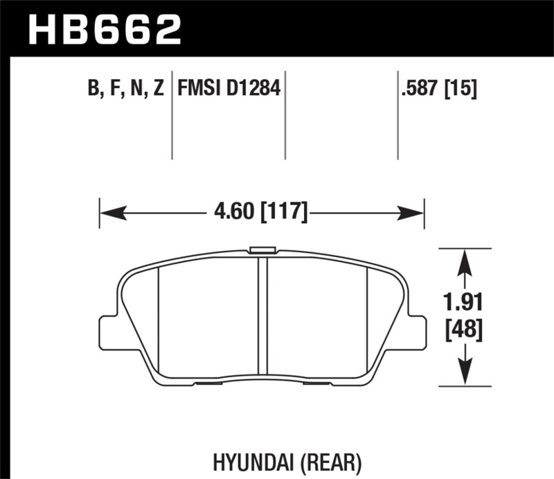 Picture of Hawk Performance HAWK HPS Brake Pad Sets Rear - HB662F.587