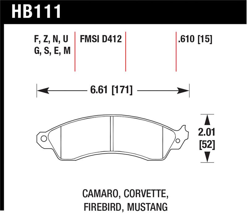 Picture of Hawk Performance HAWK HT-10 Brake Pad Sets - HB111S.610