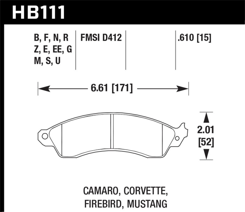 Picture of Hawk Performance HAWK HT-10 Brake Pad Sets - HB111S.610