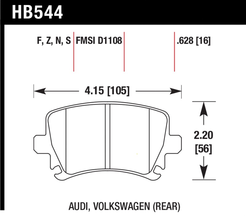 Picture of Hawk Performance HAWK Ceramic Brake Pad Sets Rear - HB544Z.628
