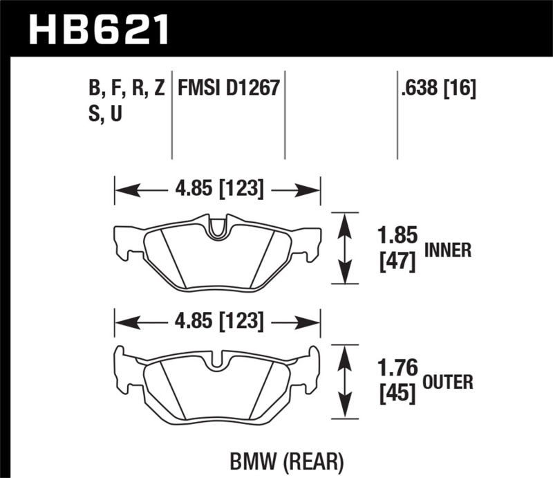 Picture of Hawk Performance HAWK HT-10 Brake Pad Sets - HB621S.638