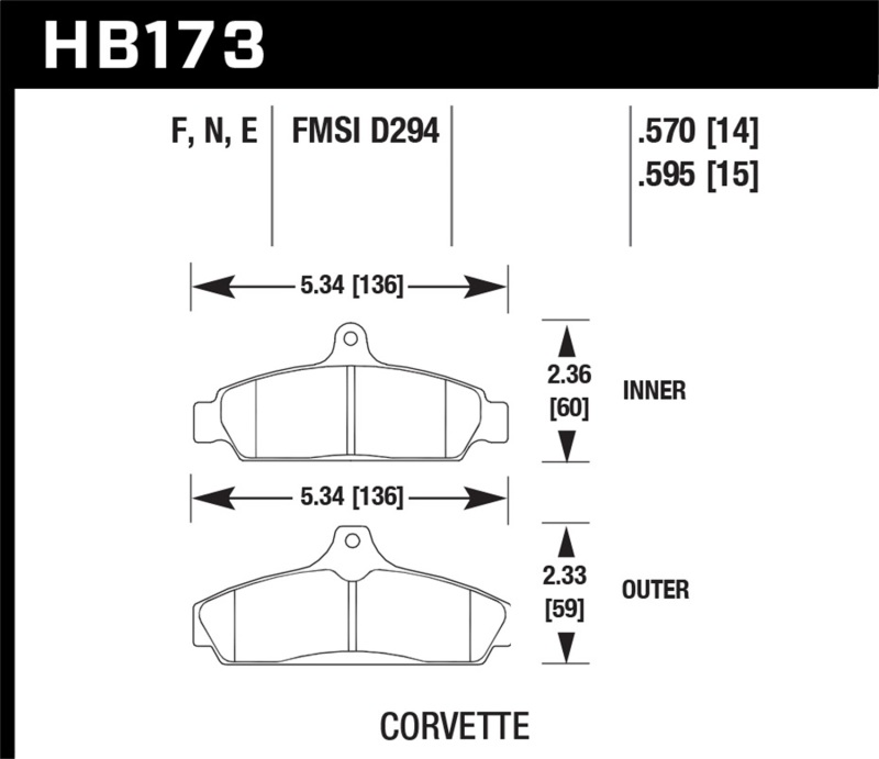 Picture of Hawk Performance HAWK HPS Brake Pad Sets - HB173F.570