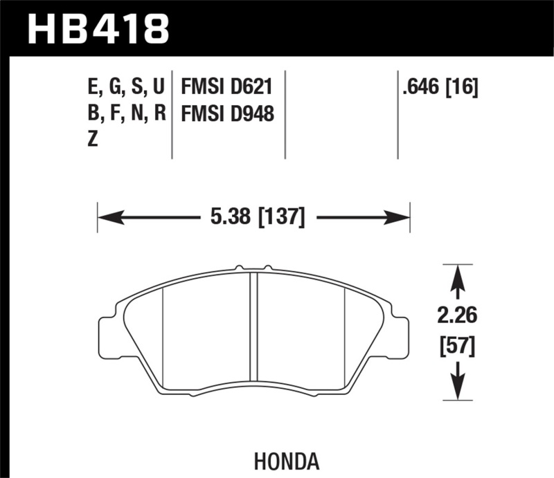 Picture of Hawk Performance HAWK Blue 9012 Brake Pad Sets - HB418E.646