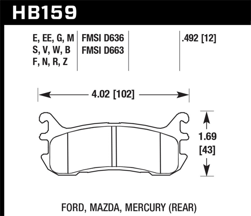 Picture of Hawk Performance HAWK HP+ Brake Pad Sets - HB159N.492