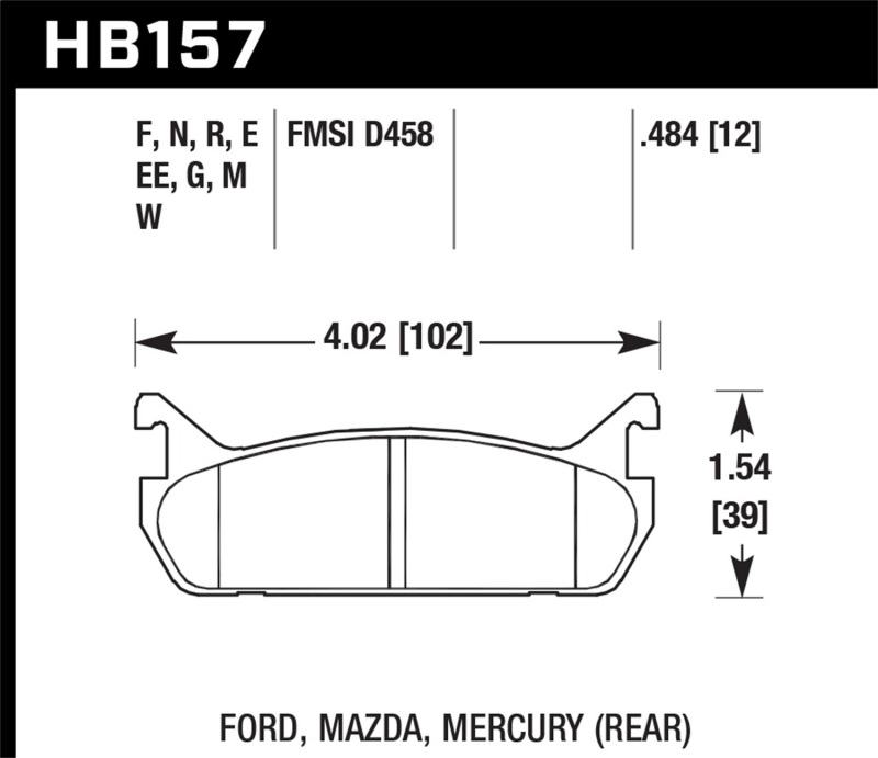 Picture of Hawk Performance HAWK HPS Brake Pad Sets - HB157F.484