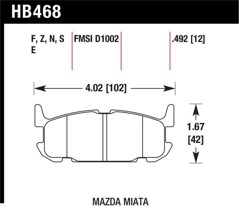 Picture of Hawk Performance HAWK Blue 9012 Brake Pad Sets - HB468E.492