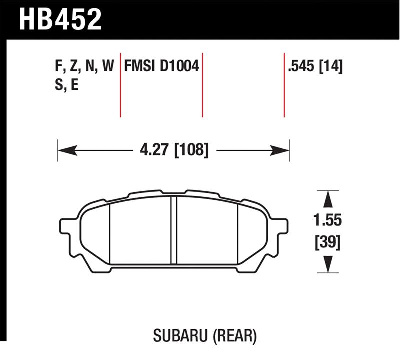 Picture of Hawk Performance HAWK HPS Brake Pad Sets - HB452F.545