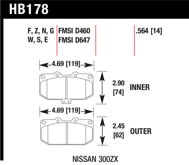 Picture of Hawk Performance HAWK Blue 9012 Brake Pad Sets - HB178E.564