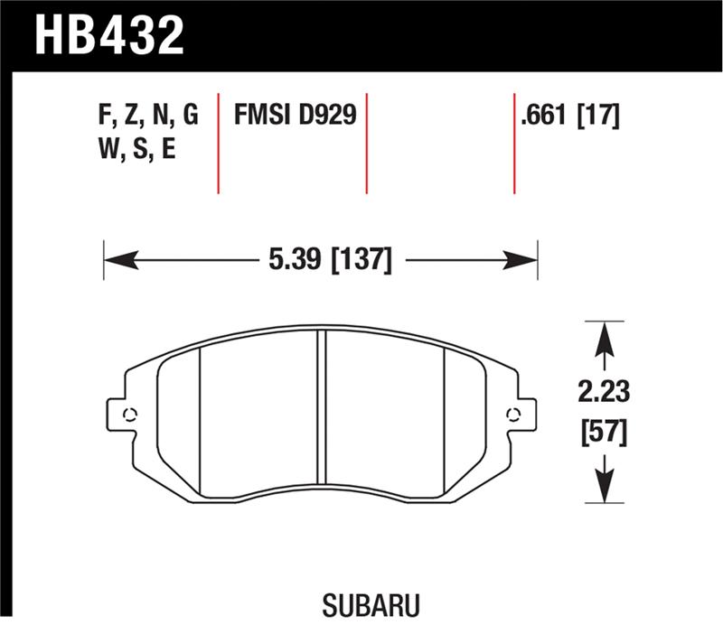 Picture of Hawk Performance HAWK HP+ Brake Pad Sets - HB432N.661