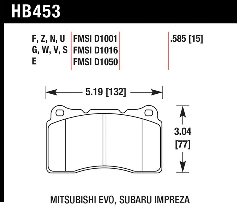 Picture of Hawk Performance HAWK Blue 9012 Brake Pad Sets - HB453E.585