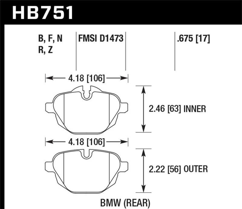 Picture of Hawk Performance HAWK HP+ Brake Pad Sets - HB751N.675