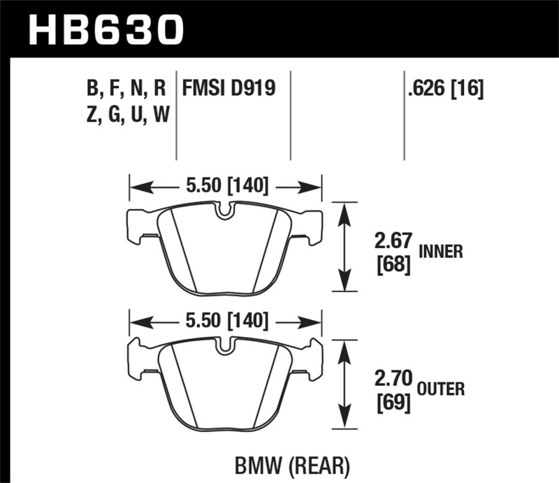 Picture of Hawk Performance HAWK HPS Brake Pad Sets - HB630F.626