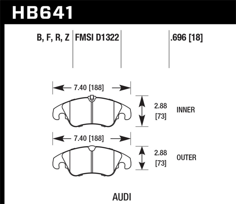 Picture of Hawk Performance HAWK HPS Brake Pad Sets - HB641F.696