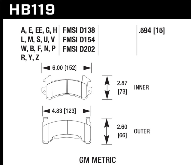 Picture of Hawk Performance HAWK HPS Brake Pad Sets - HB119F.594