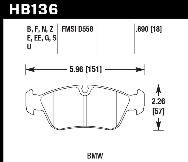 Picture of Hawk Performance HAWK HP+ Brake Pad Sets - HB136N.690