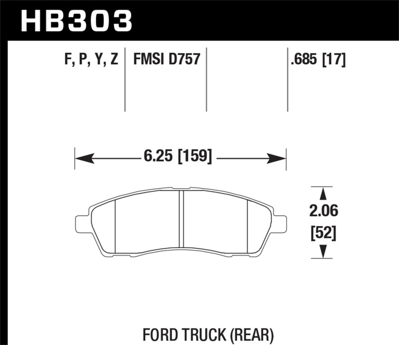 Picture of Hawk Performance HAWK Super Duty Brake Pad Sets - HB303P.685