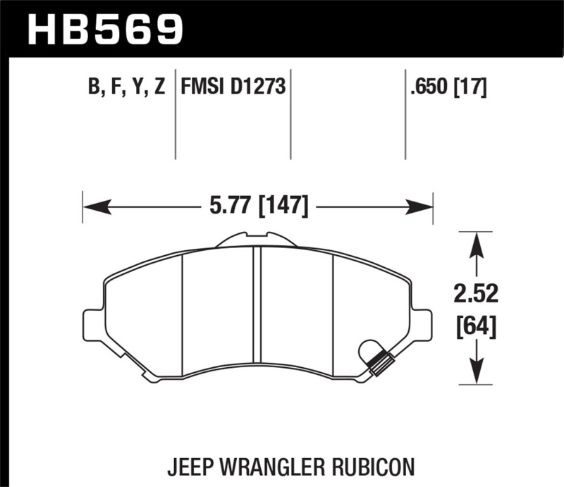 Picture of Hawk Performance HAWK Ceramic Brake Pad Sets - HB569Z.650