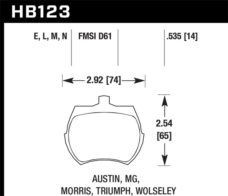 Picture of Hawk Performance HAWK HP+ Brake Pad Sets - HB123N.535