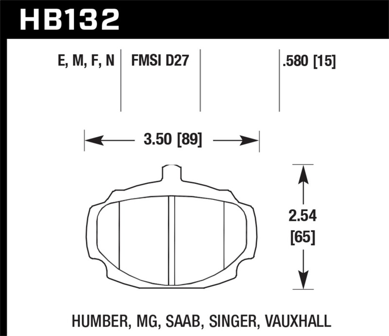 Picture of Hawk Performance HAWK HP+ Brake Pad Sets - HB132N.580