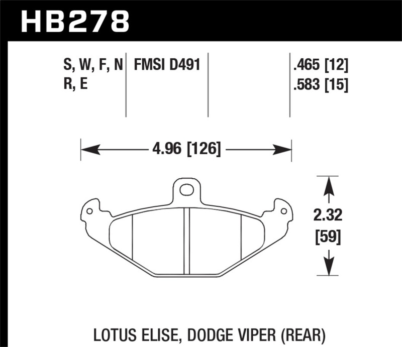 Picture of Hawk Performance HAWK HPS Brake Pad Sets - HB278F.583