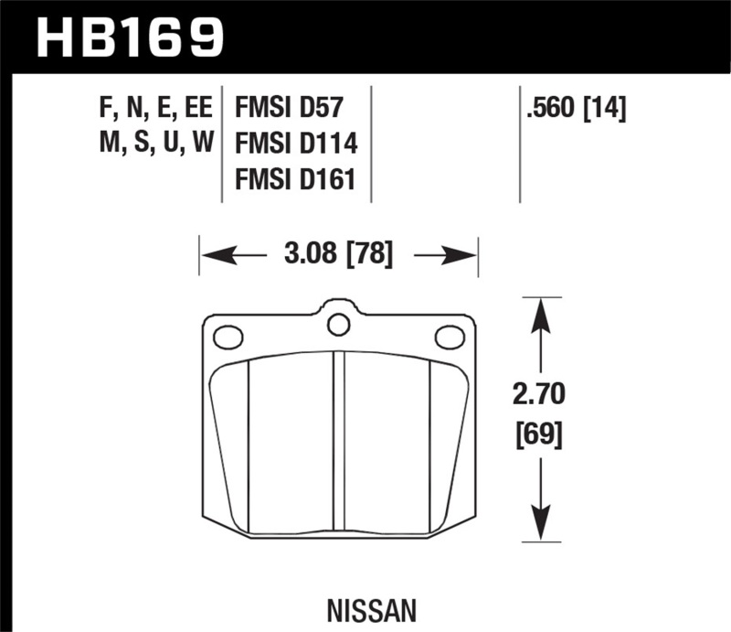 Picture of Hawk Performance HAWK HP+ Brake Pad Sets - HB169N.560