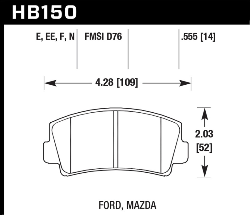 Picture of Hawk Performance HAWK HPS Brake Pad Sets - HB150F.555