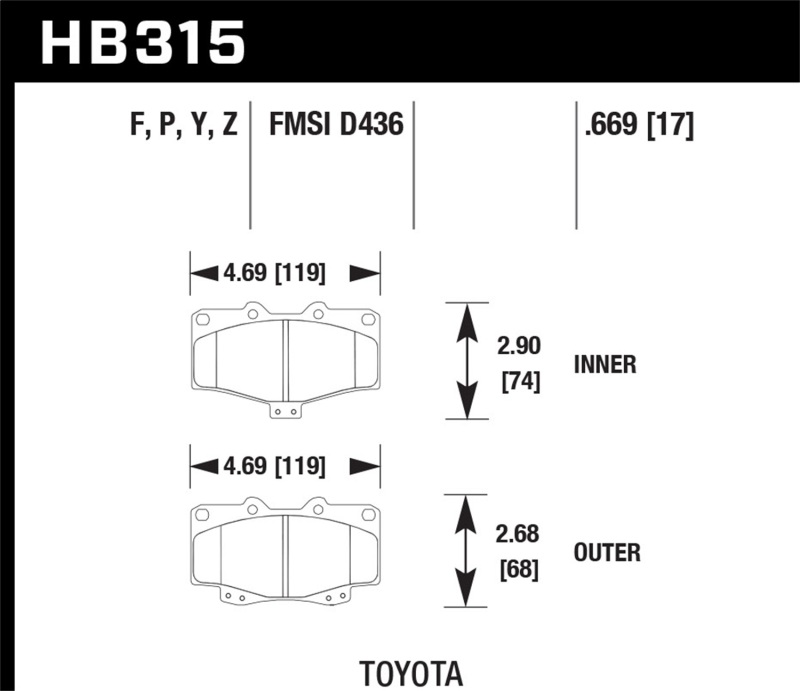 Picture of Hawk Performance HAWK Ceramic Brake Pad Sets - HB315Z.669