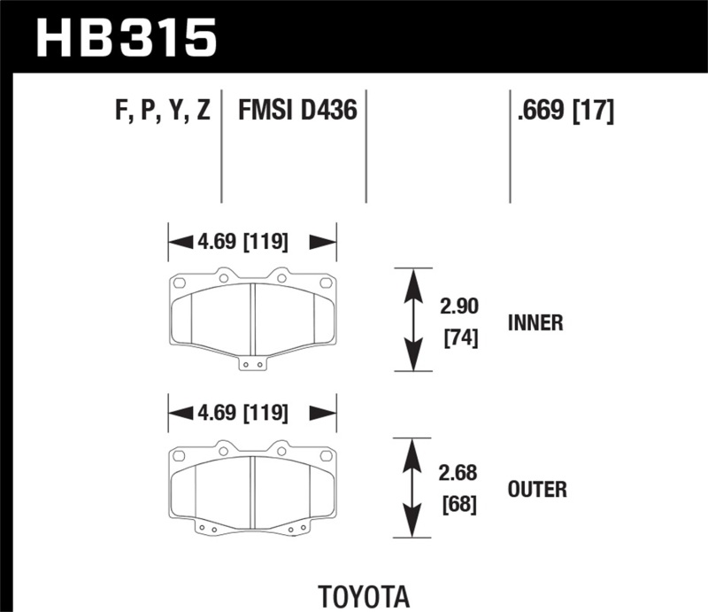 Picture of Hawk Performance HAWK Ceramic Brake Pad Sets - HB315Z.669