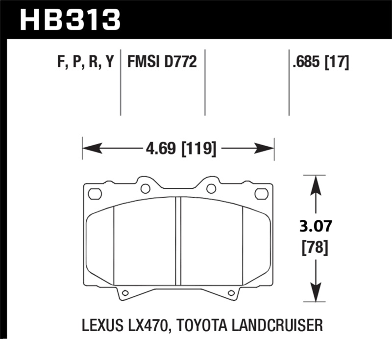 Picture of Hawk Performance HAWK Super Duty Brake Pad Sets - HB313P.685
