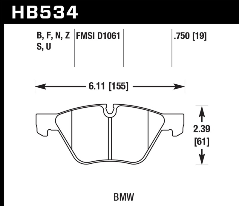 Picture of Hawk Performance HAWK HP+ Brake Pad Sets - HB534N.750