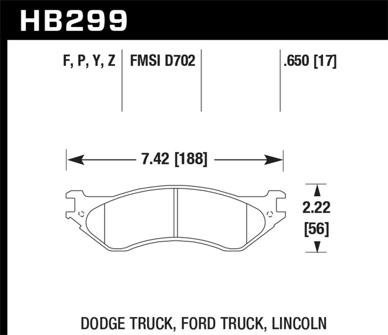 Picture of Hawk Performance HAWK Super Duty Brake Pad Sets - HB299P.650