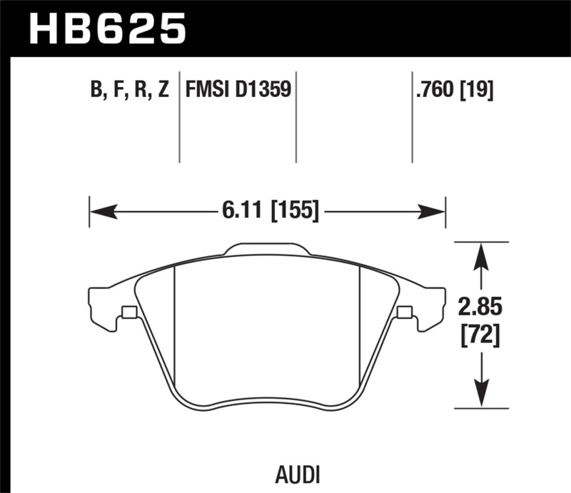 Picture of Hawk Performance HAWK HPS Brake Pad Sets - HB625F.760