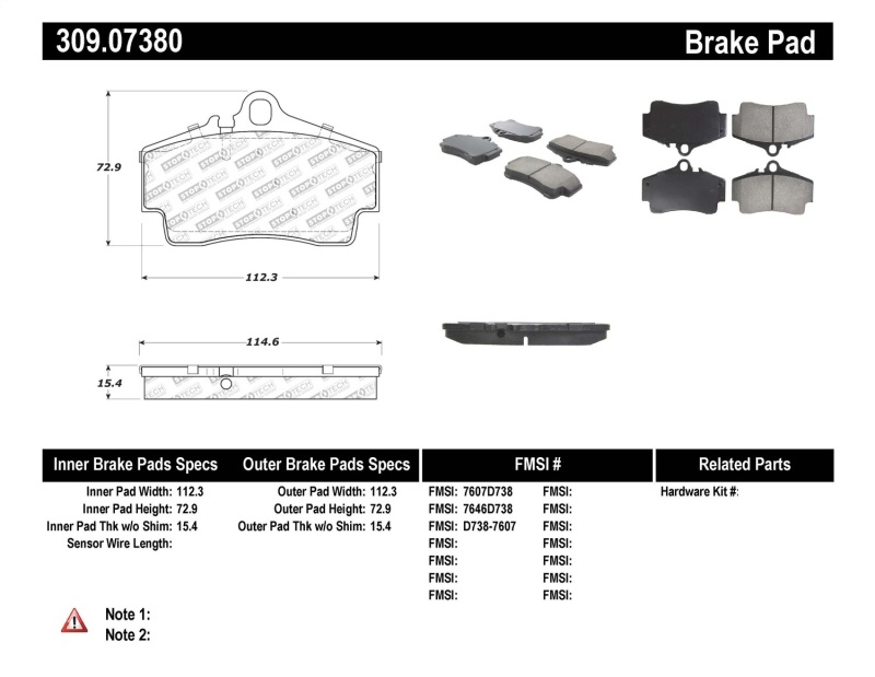 Picture of Sport Brake Pads with Shims and Hardware