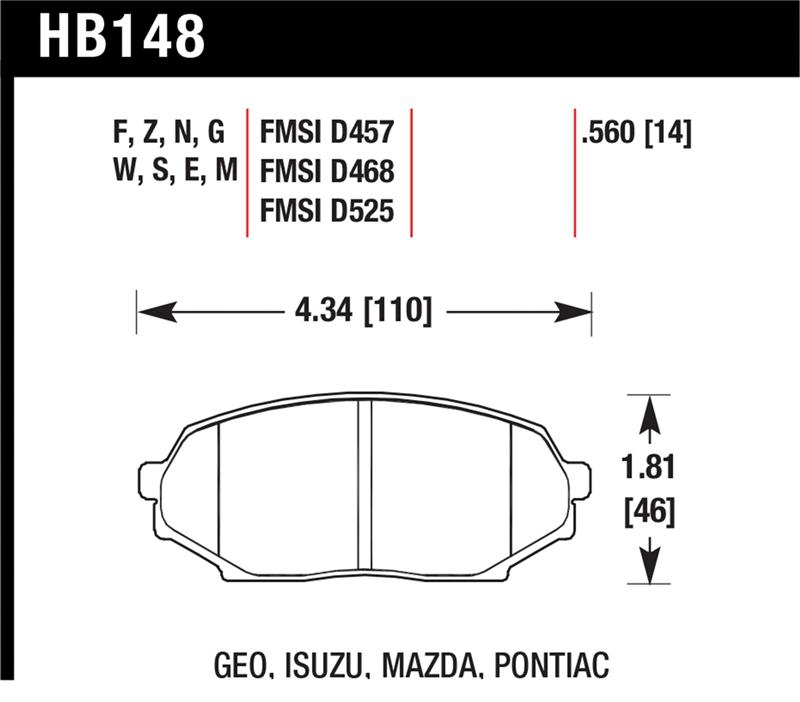 Picture of Hawk Performance HAWK DTC-60 Brake Pad Sets - HB148G.560